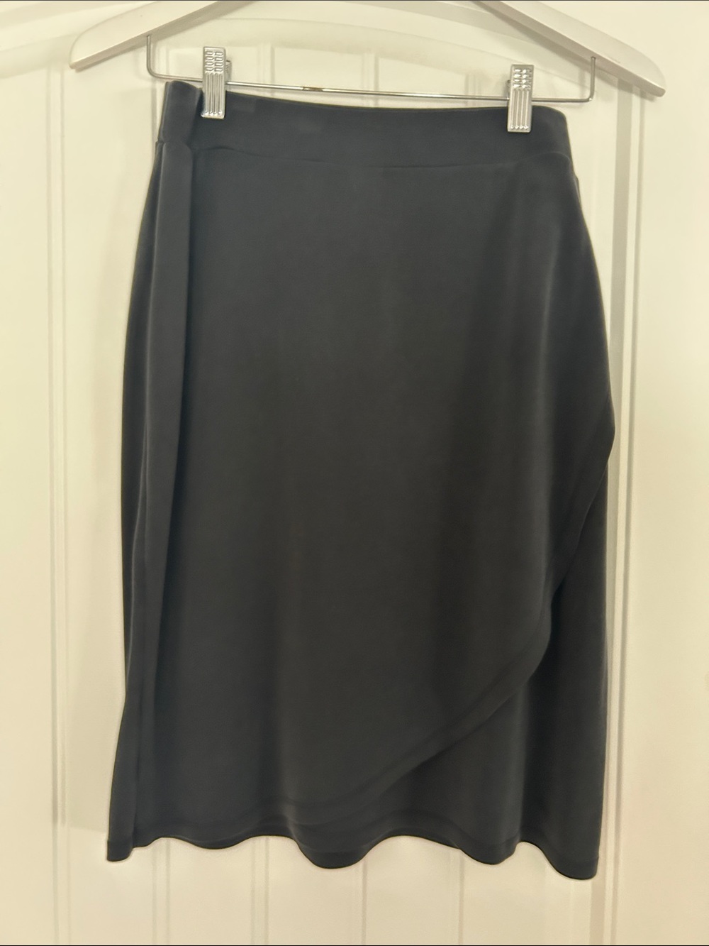 Ann Taylor Factory Black Asymmetrical Wrap Skirt